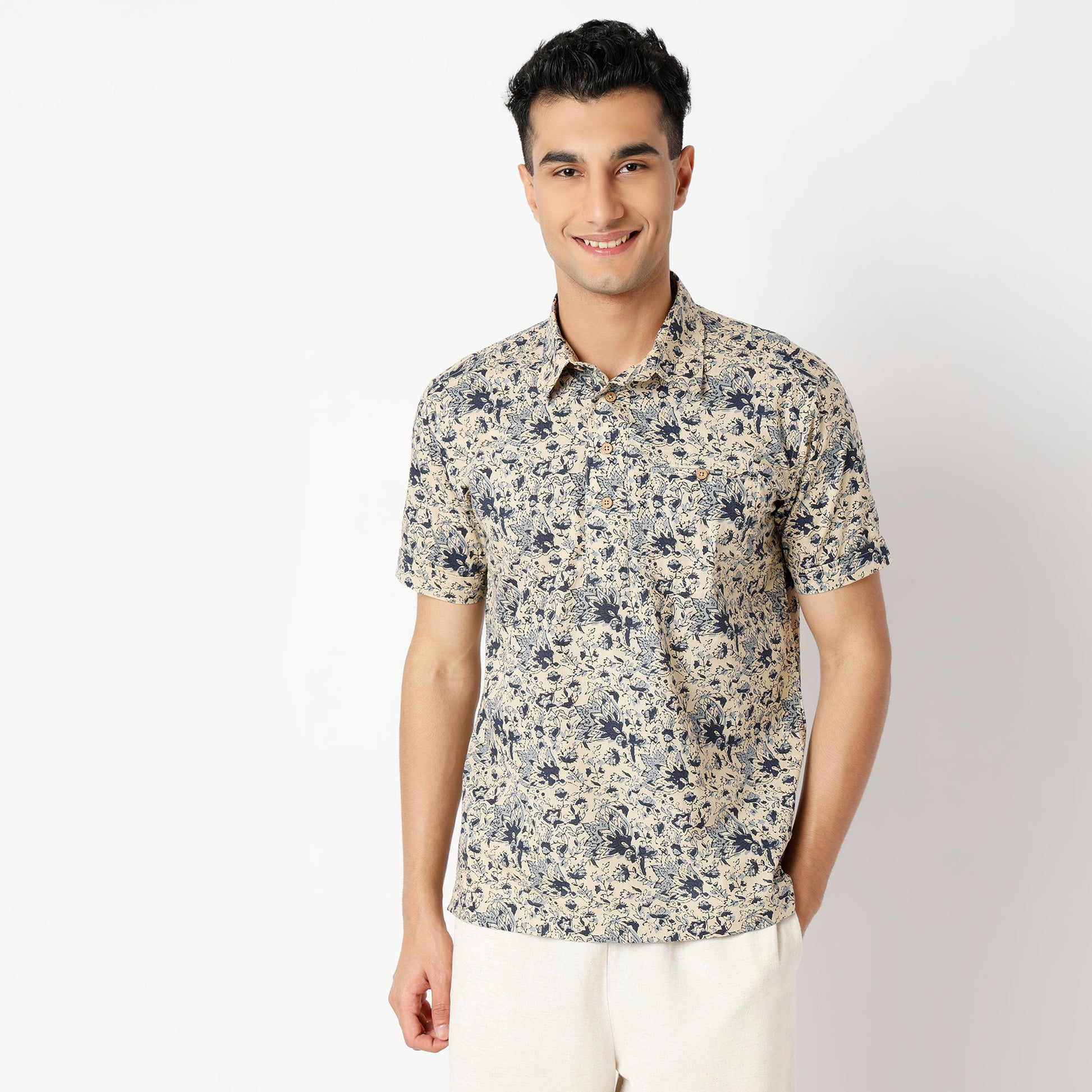 Regular Fit Printed Short Length Shirt