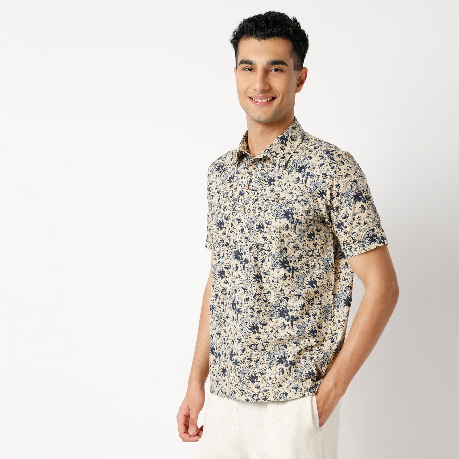 Regular Fit Printed Short Length Shirt
