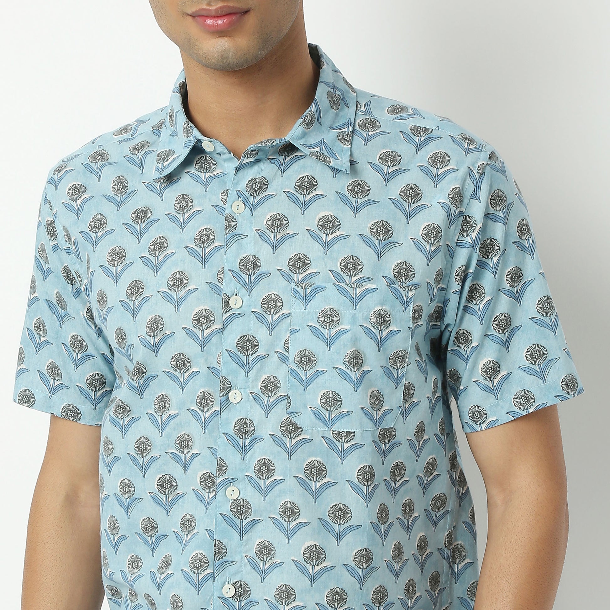 Regular Fit Printed Shirt Collar Shirt