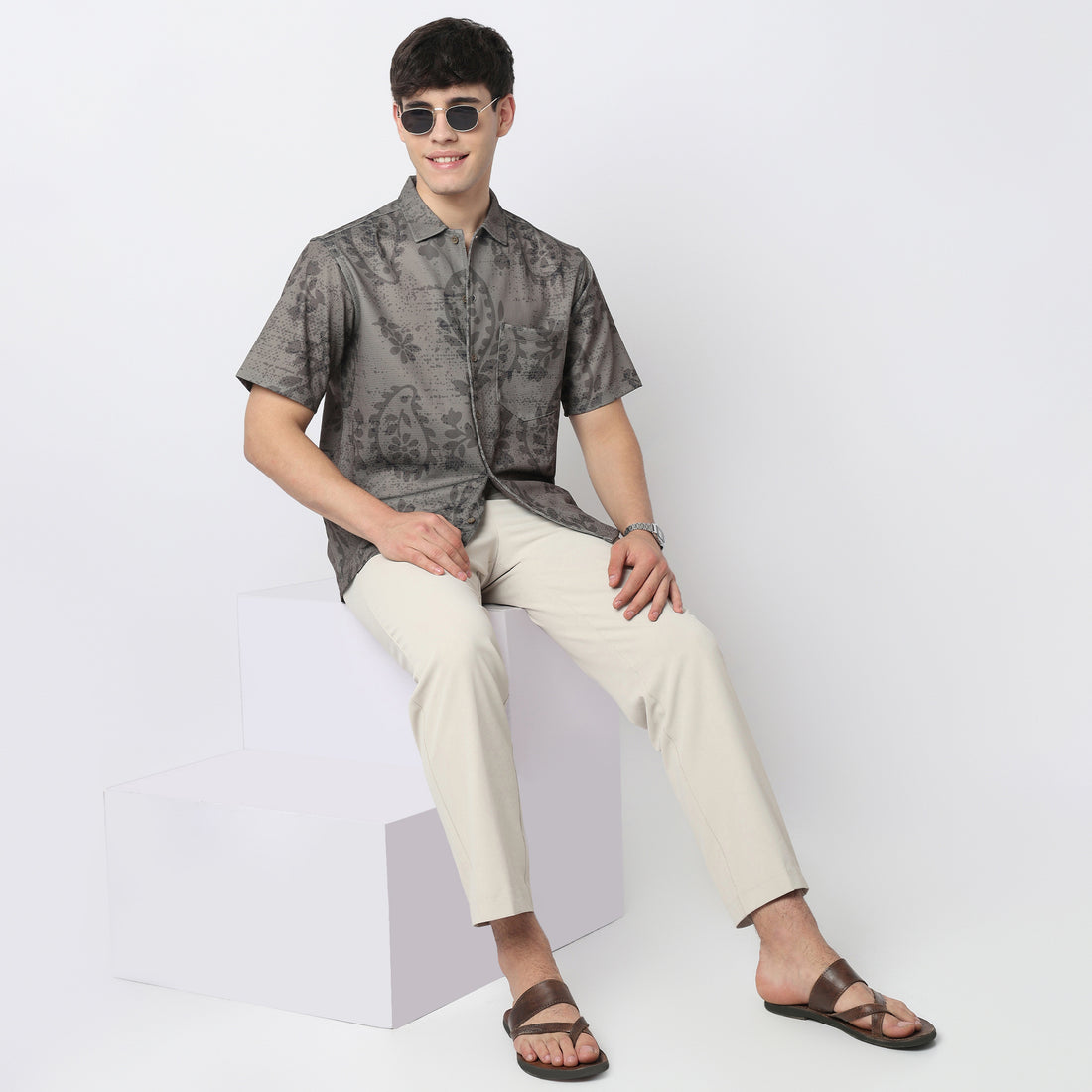 Point Down Printed Shirt