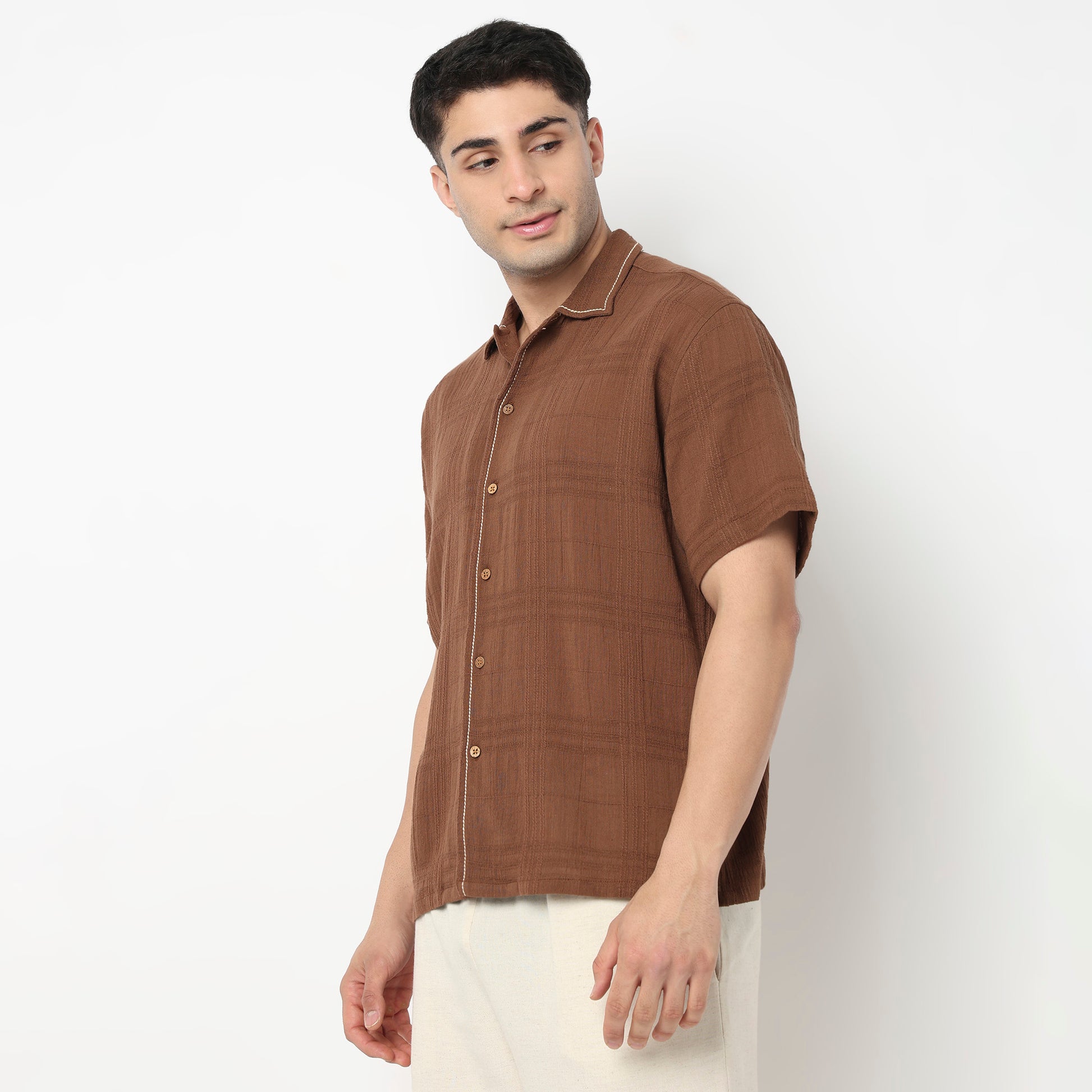 Point Down Embroidered Shirt