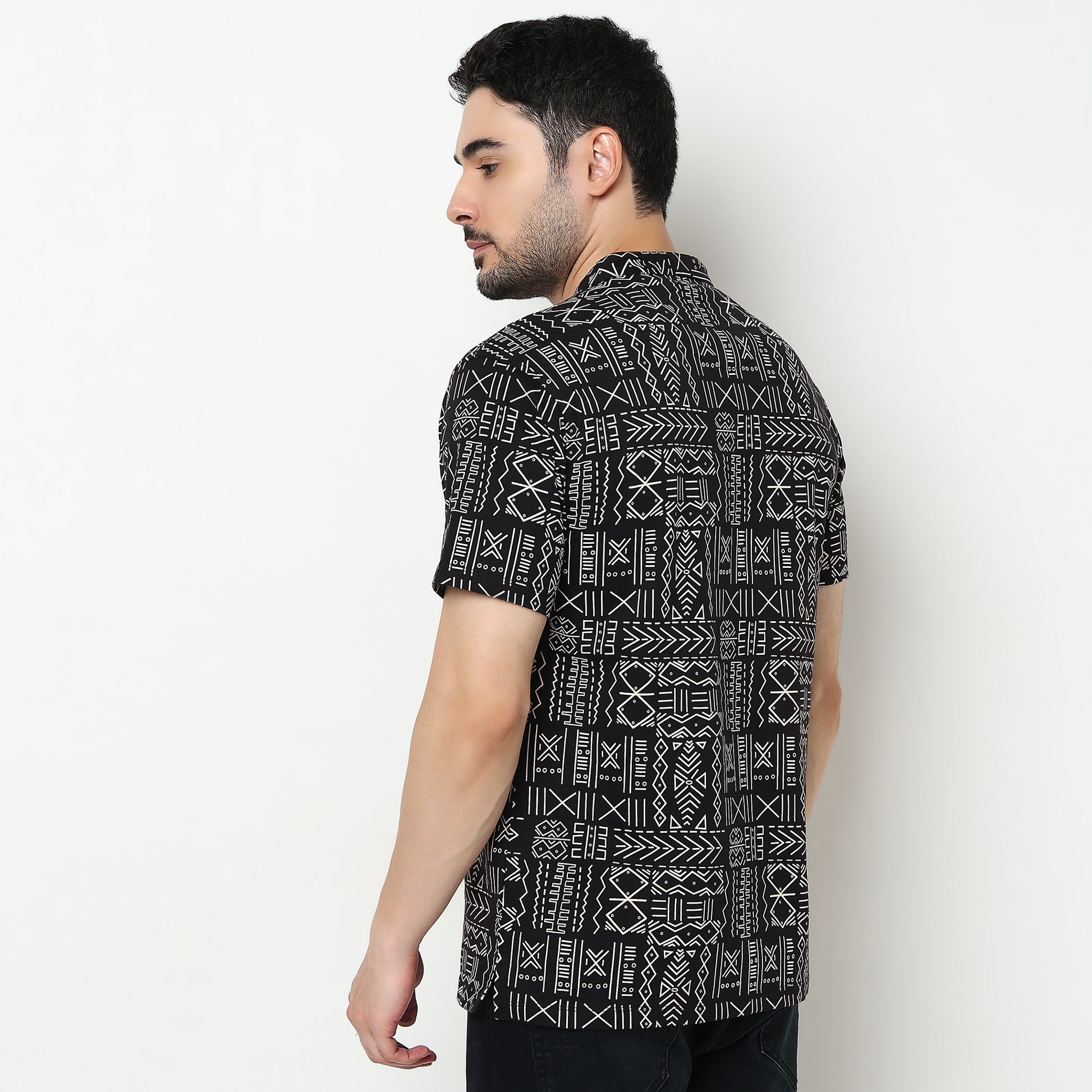 Printed Cotton Half Sleeve Kurta