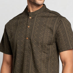 Cotton Printed Half Sleeve Kurta