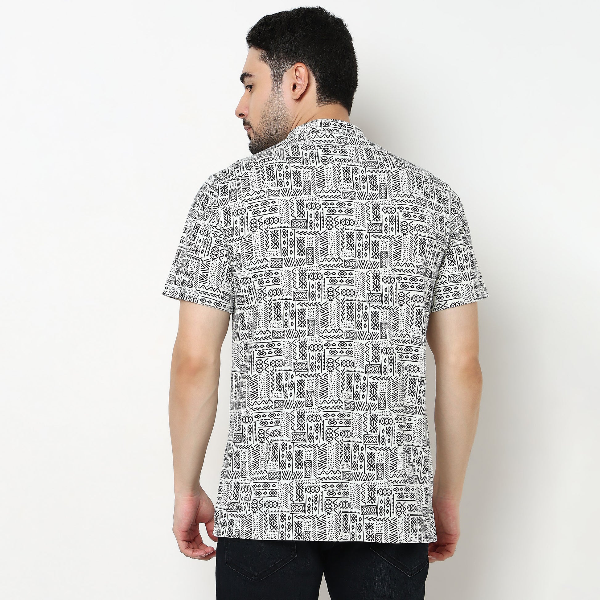 Printed Cotton Half Sleeve Kurta