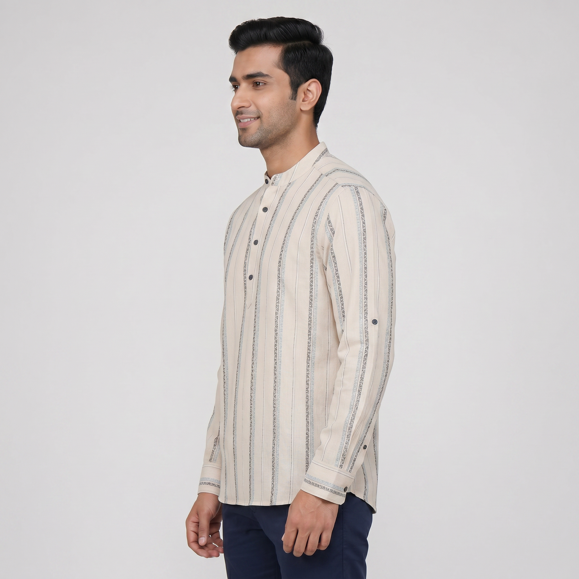 Cotton Jacquard Straight Shirt