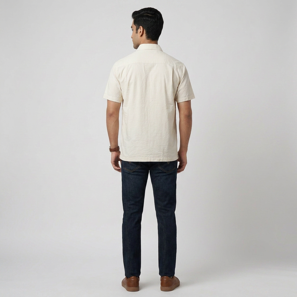 Cotton Embroidered Straight Shirt