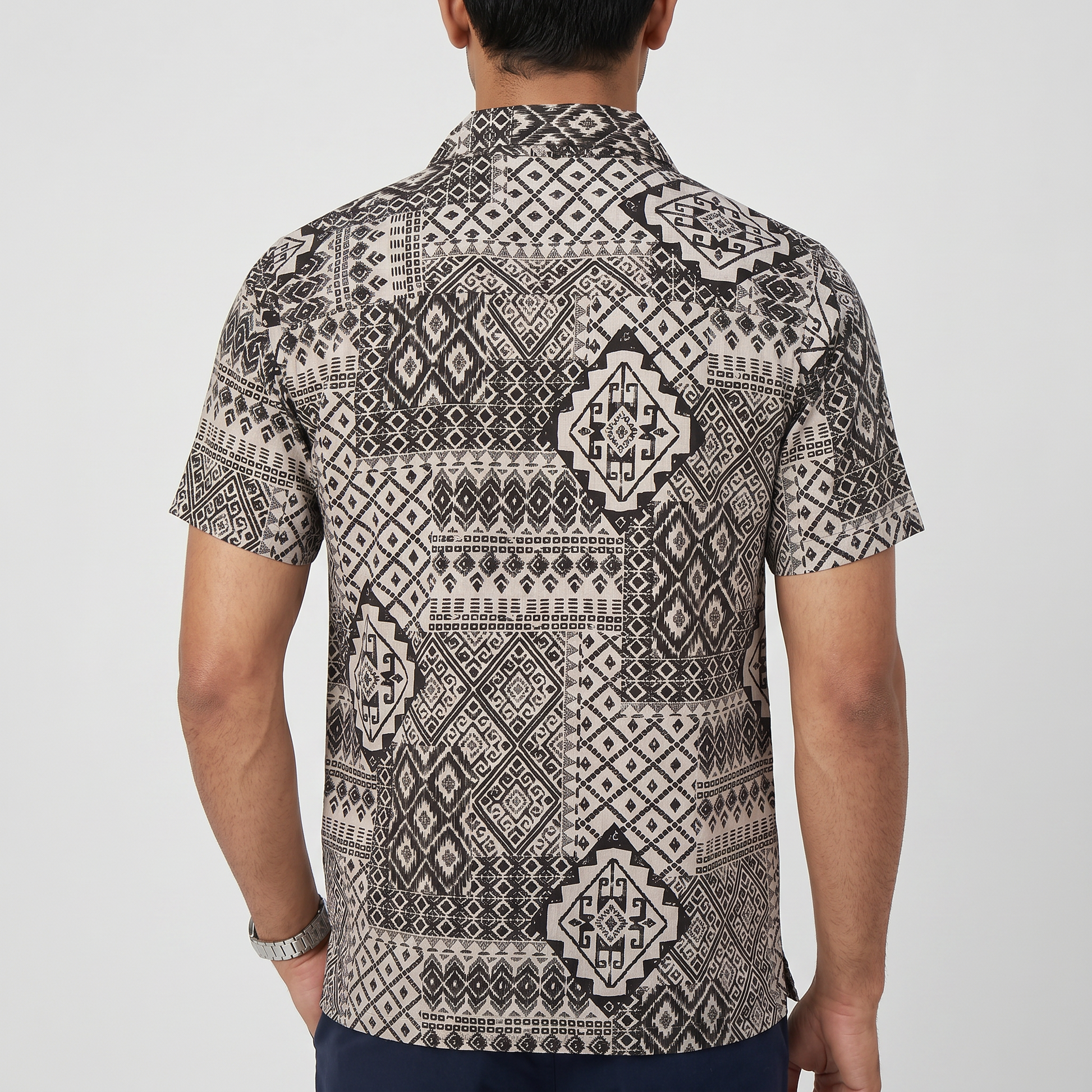 Cotton Printed Straight Shirt