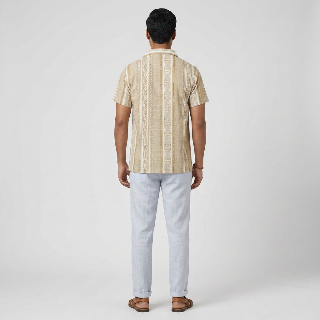 Cotton Printed Straight Shirt