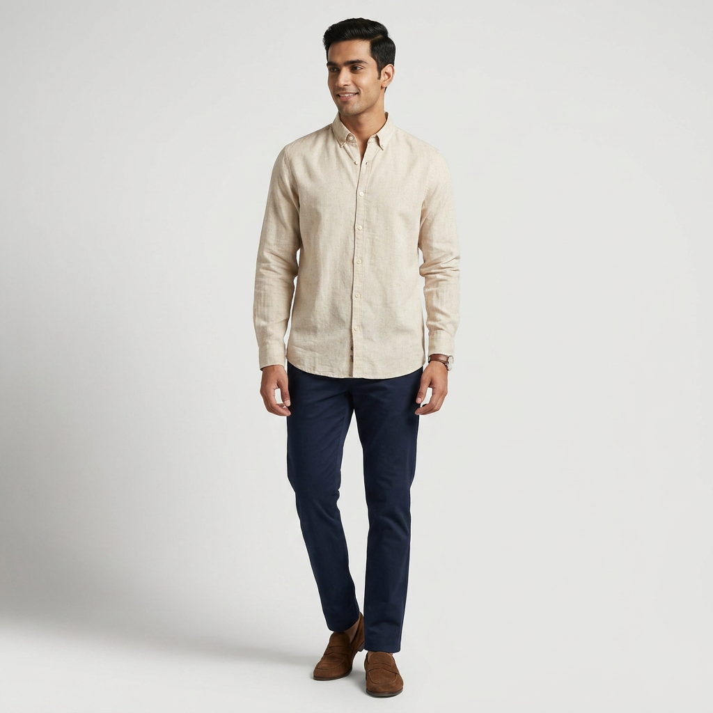 Cotton Structured Straight Shirt