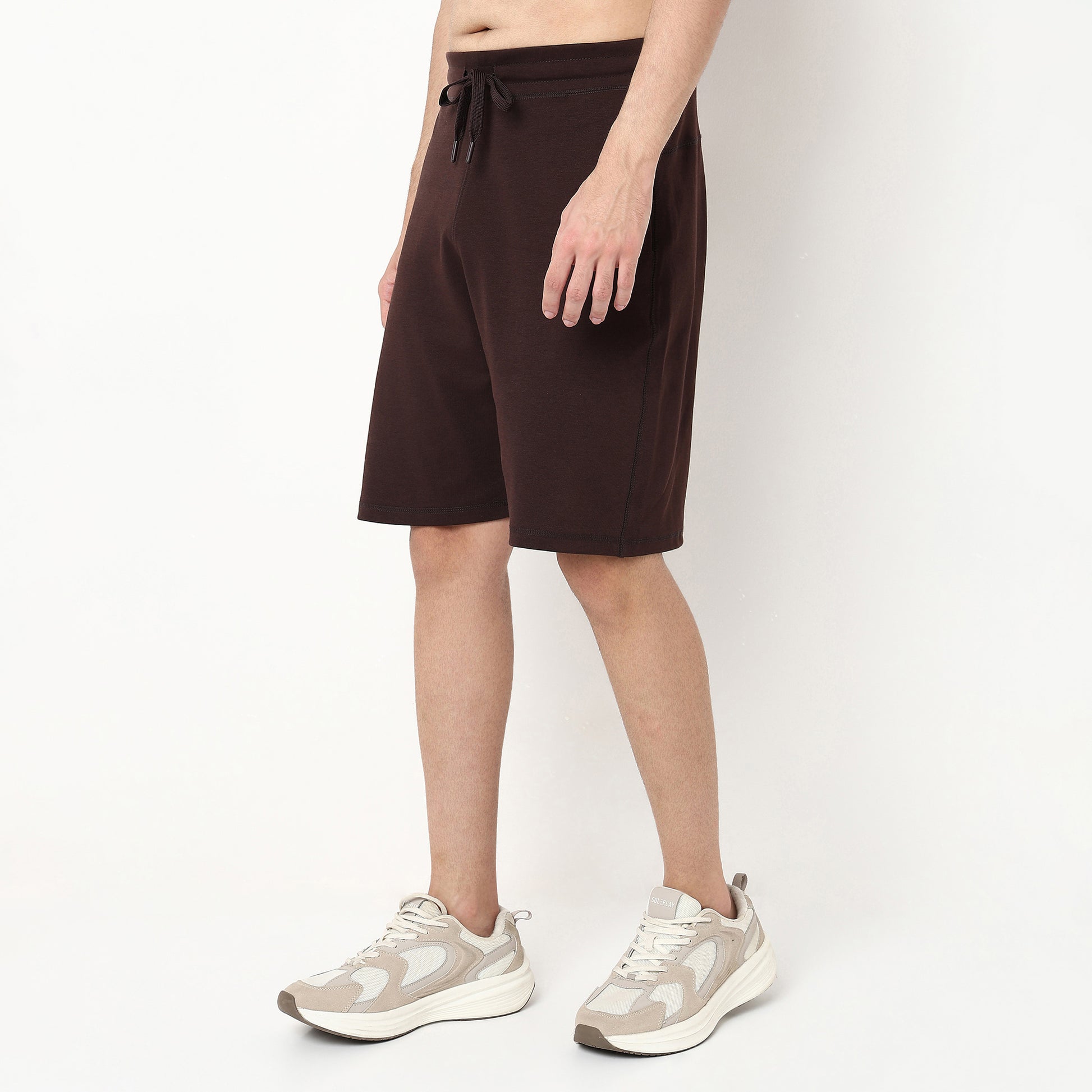 Solid Knee Length Shorts