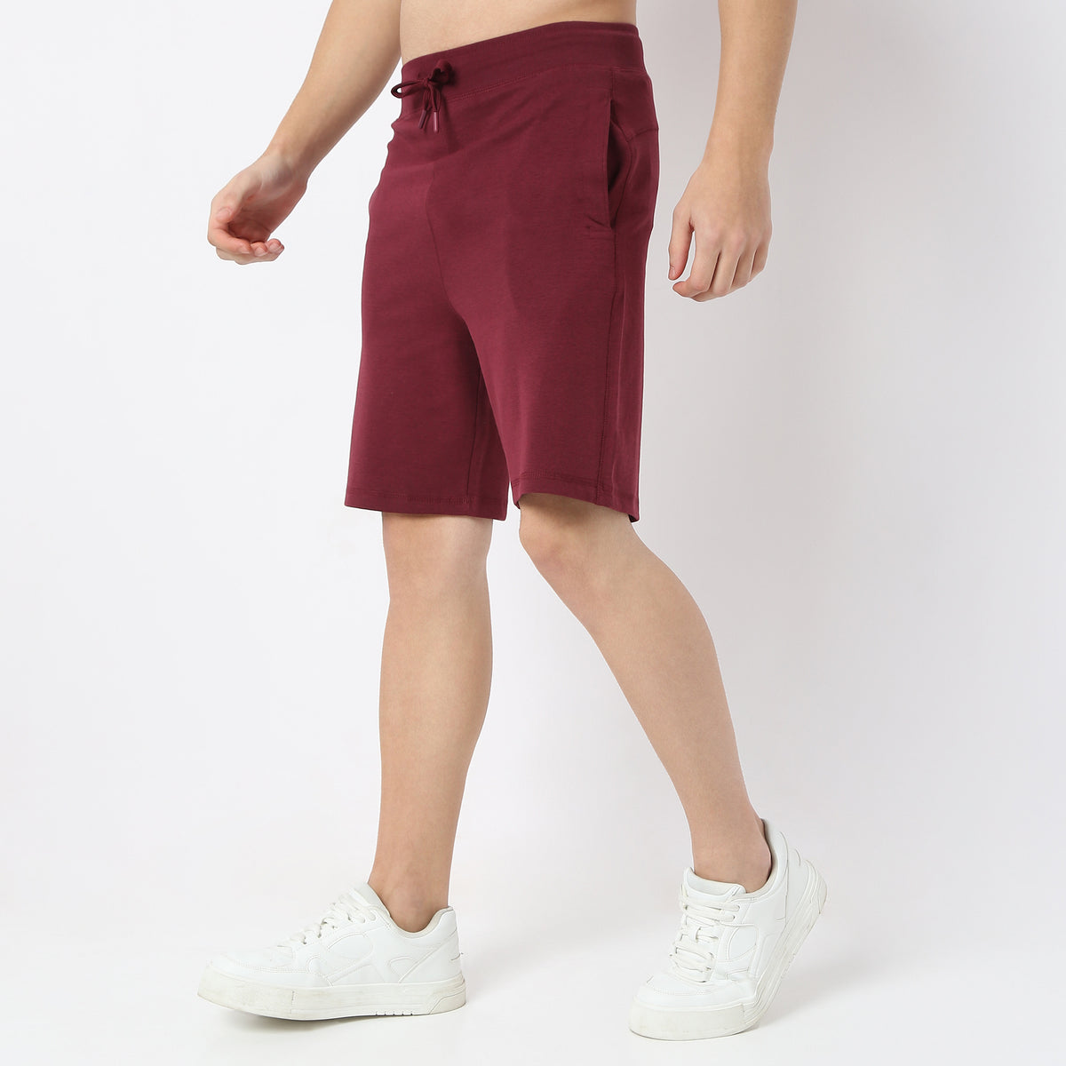 Solid Knee Length Shorts