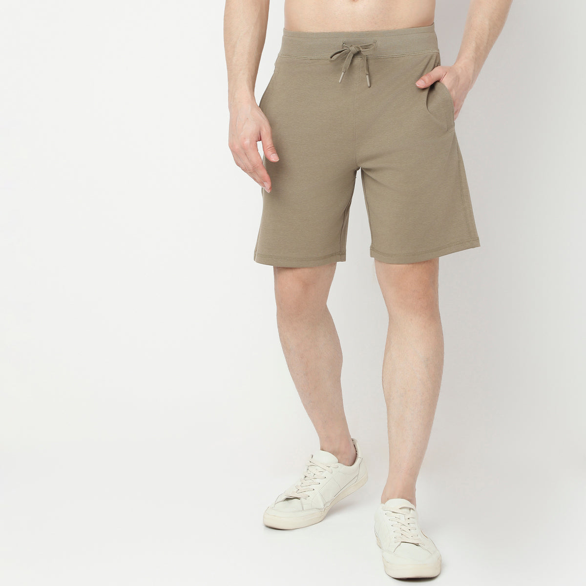 Solid Knee Length Shorts