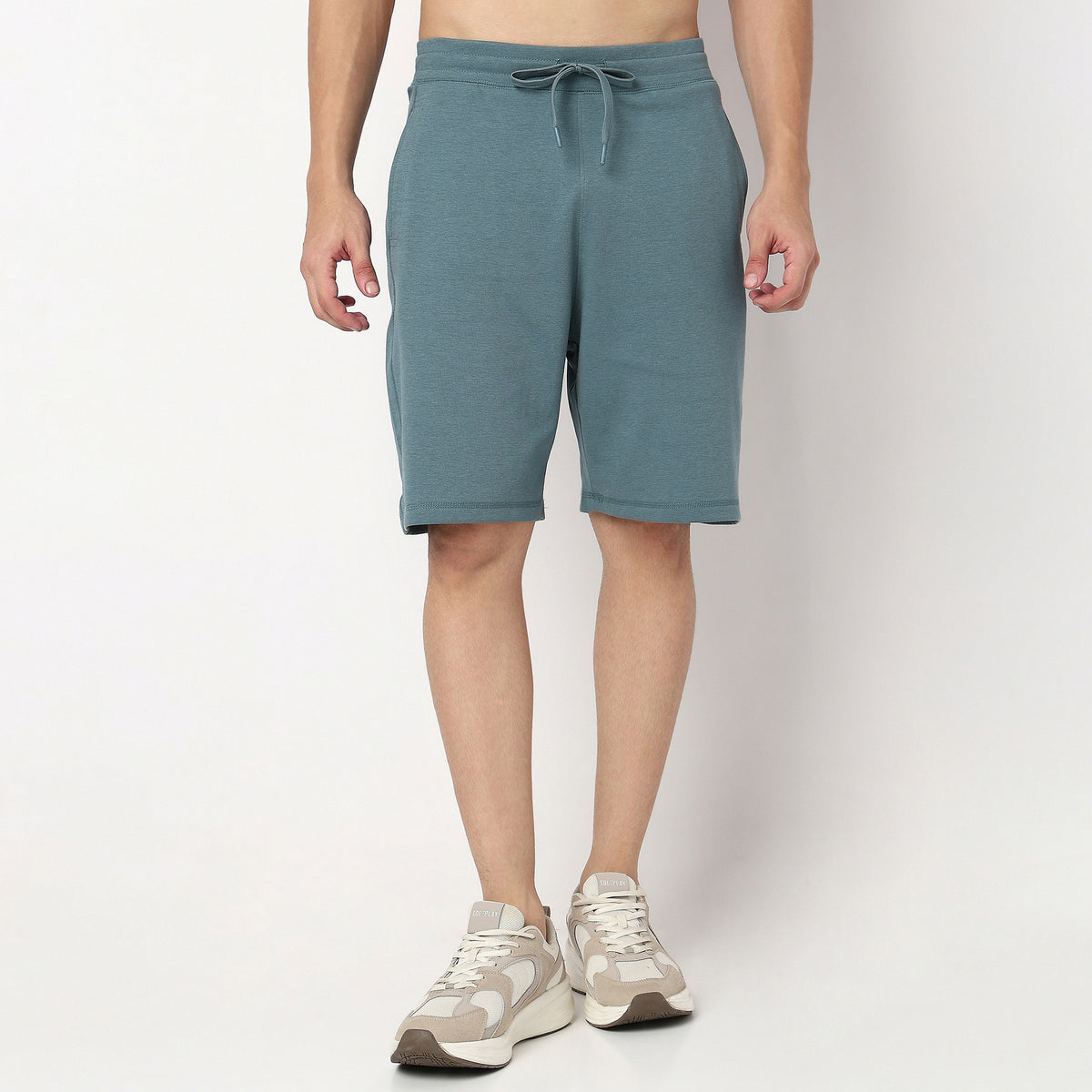 Solid Knee Length Shorts