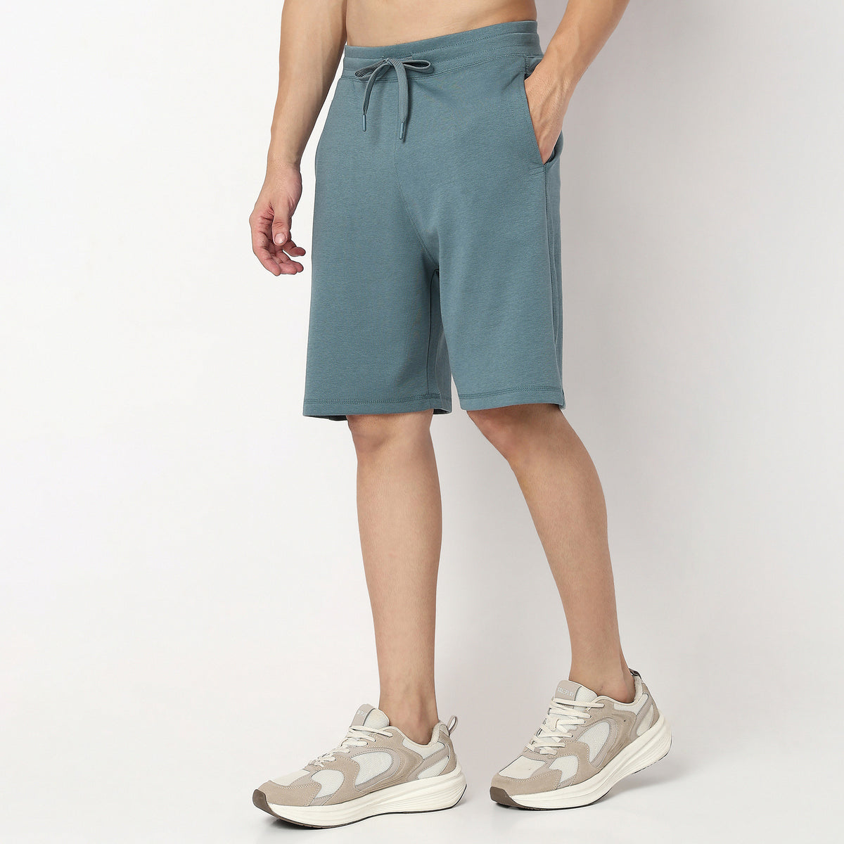 Solid Knee Length Shorts