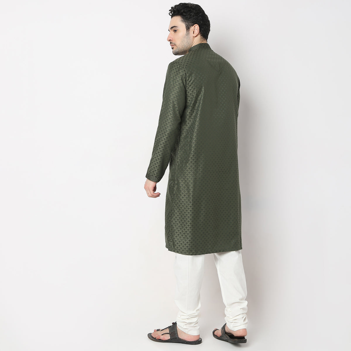 Regular Fit Jacquard Kurta with Pant Set