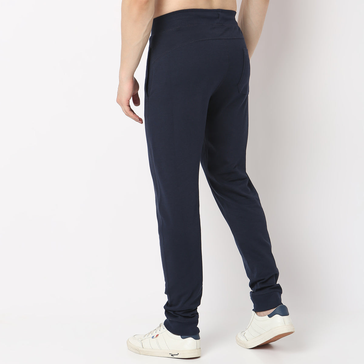 Regular Fit Solid Mid Rise Trackpants