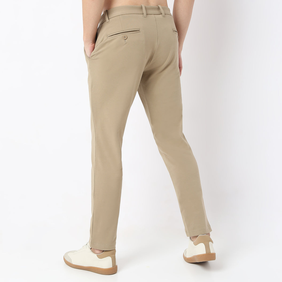 Skinny Fit Solid Mid Rise Chinos