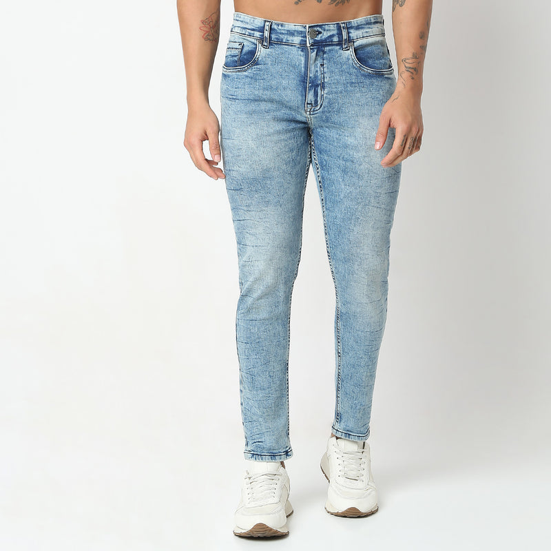 Skinny Comfort Solid Mid Rise Jeans