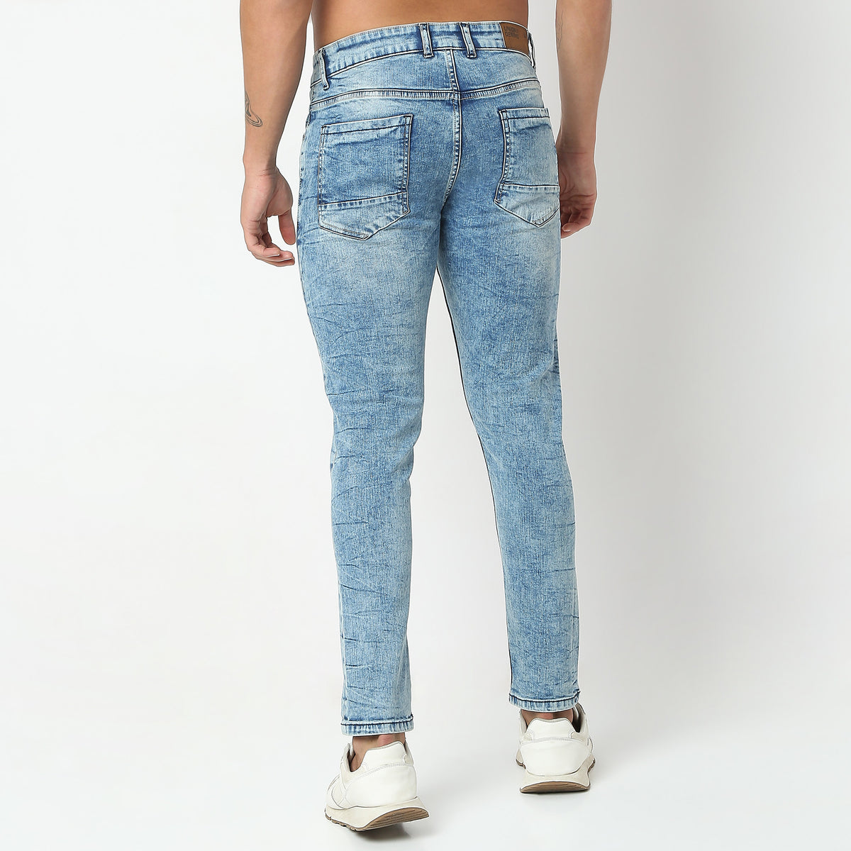 Skinny Comfort Solid Mid Rise Jeans