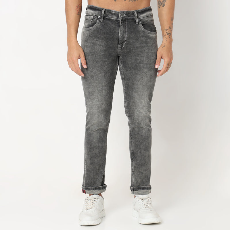 Slim Fit Solid Mid Rise Jeans