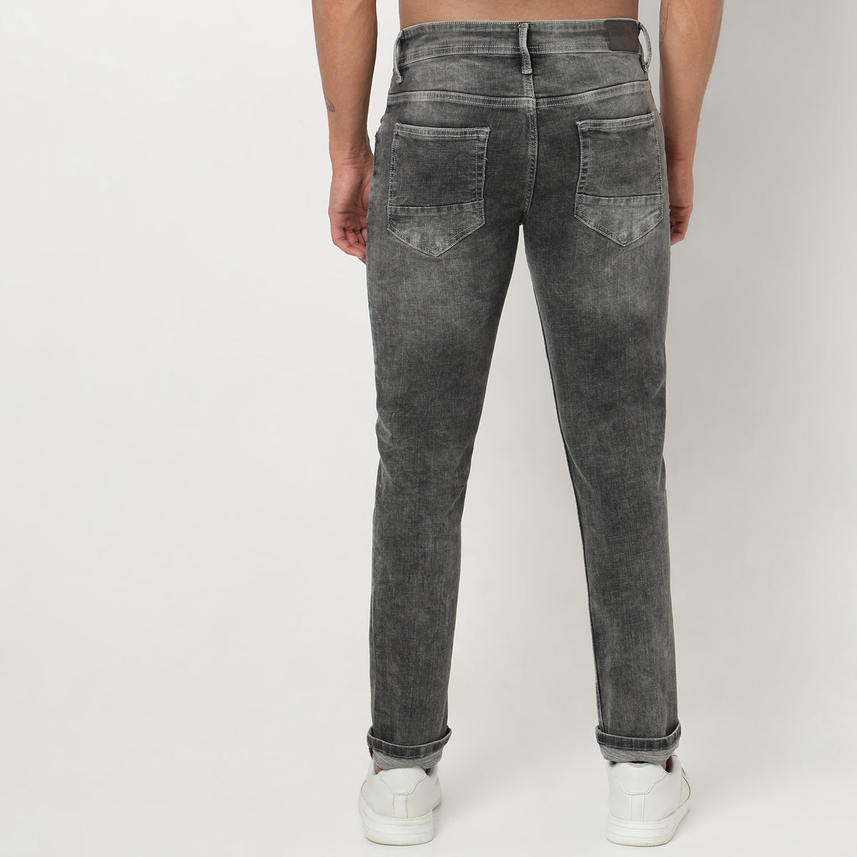 Slim Fit Solid Mid Rise Jeans