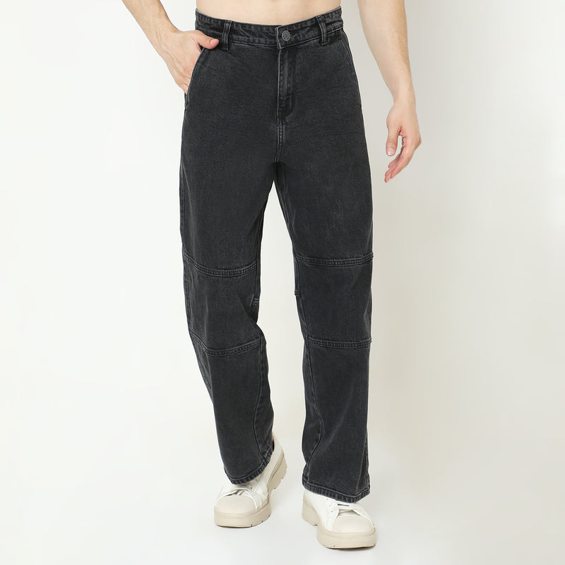 Regular Fit Solid Mid Rise Jeans