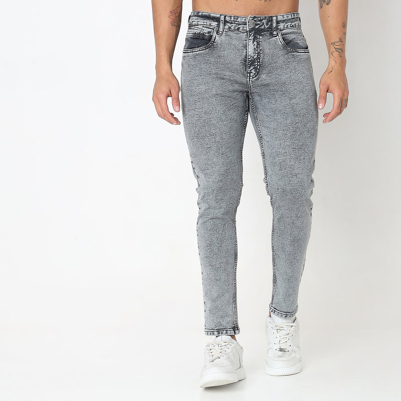 Skinny Comfort Solid Mid Rise Jeans