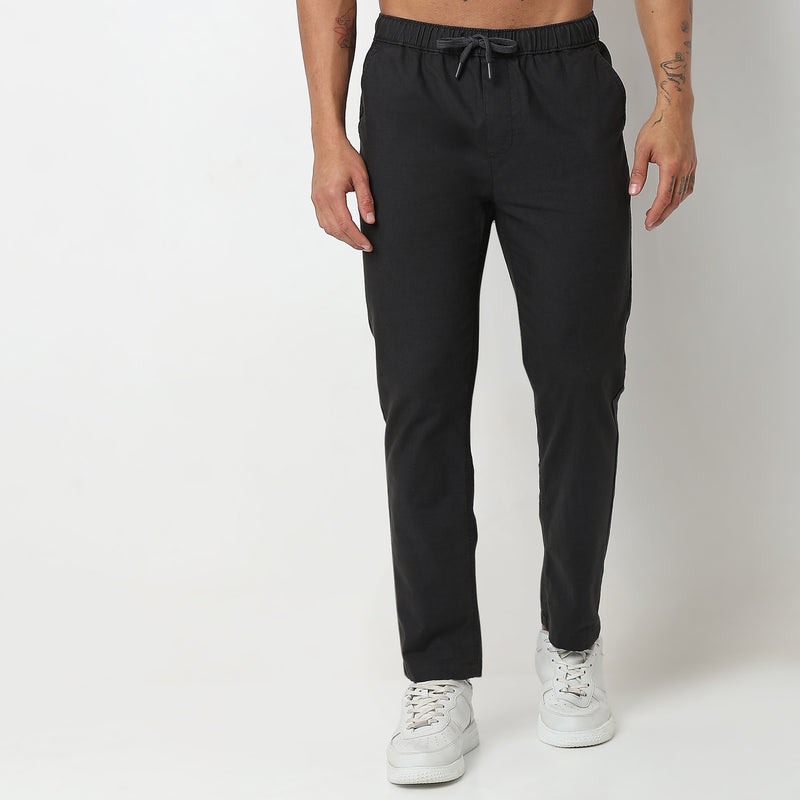 Regular Fit Solid Mid Rise Lounge Pants