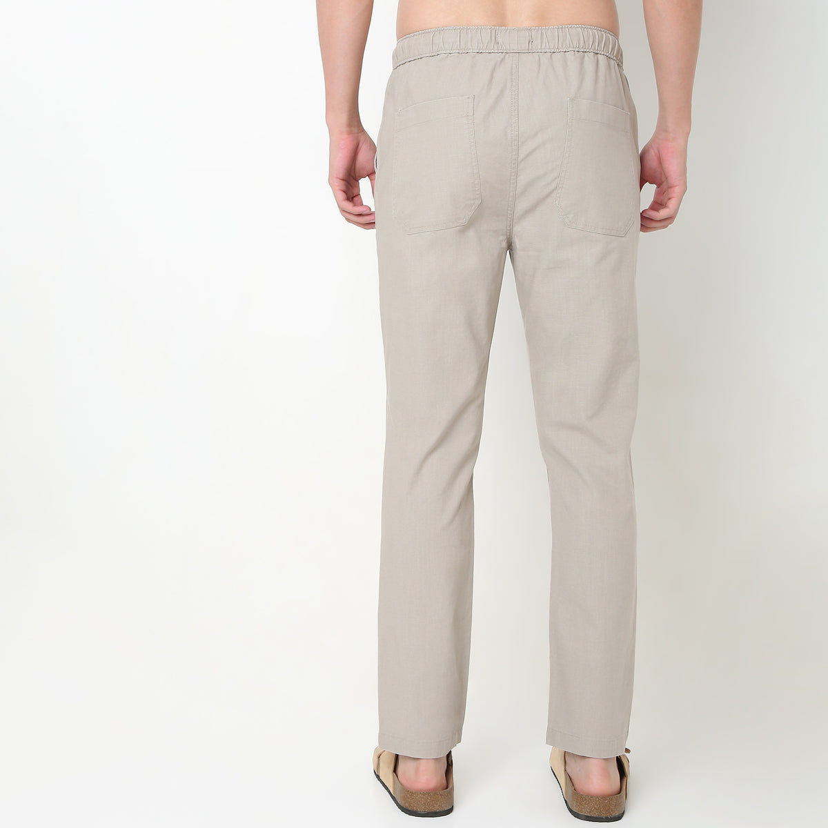 Regular Fit Solid Mid Rise Lounge Pants