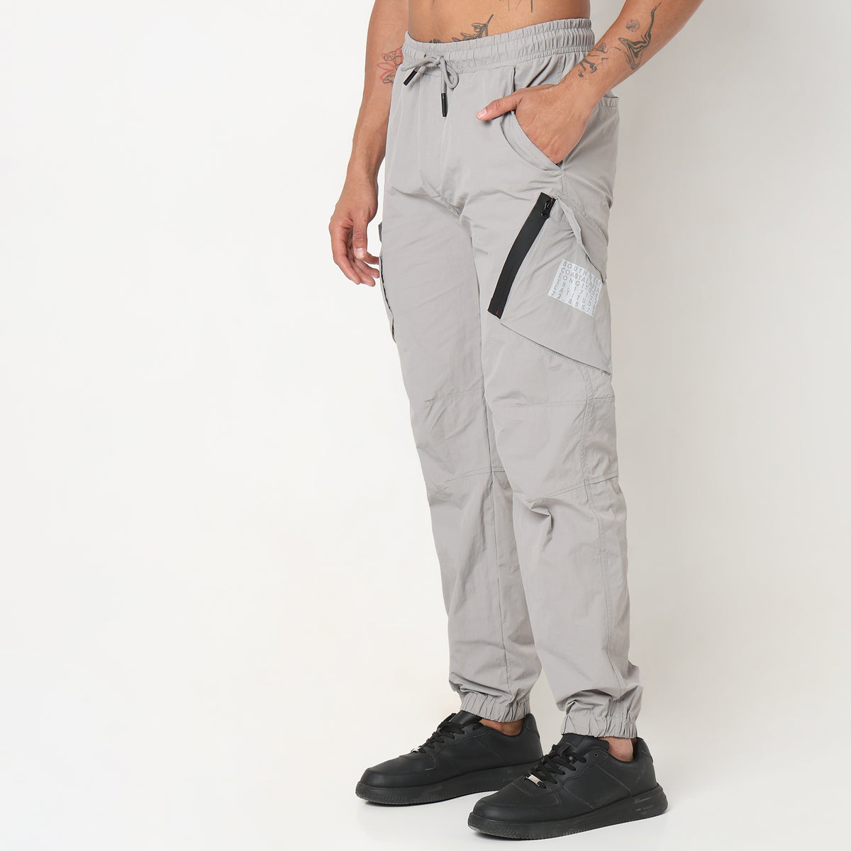 Oversize Solid Mid Rise Joggers