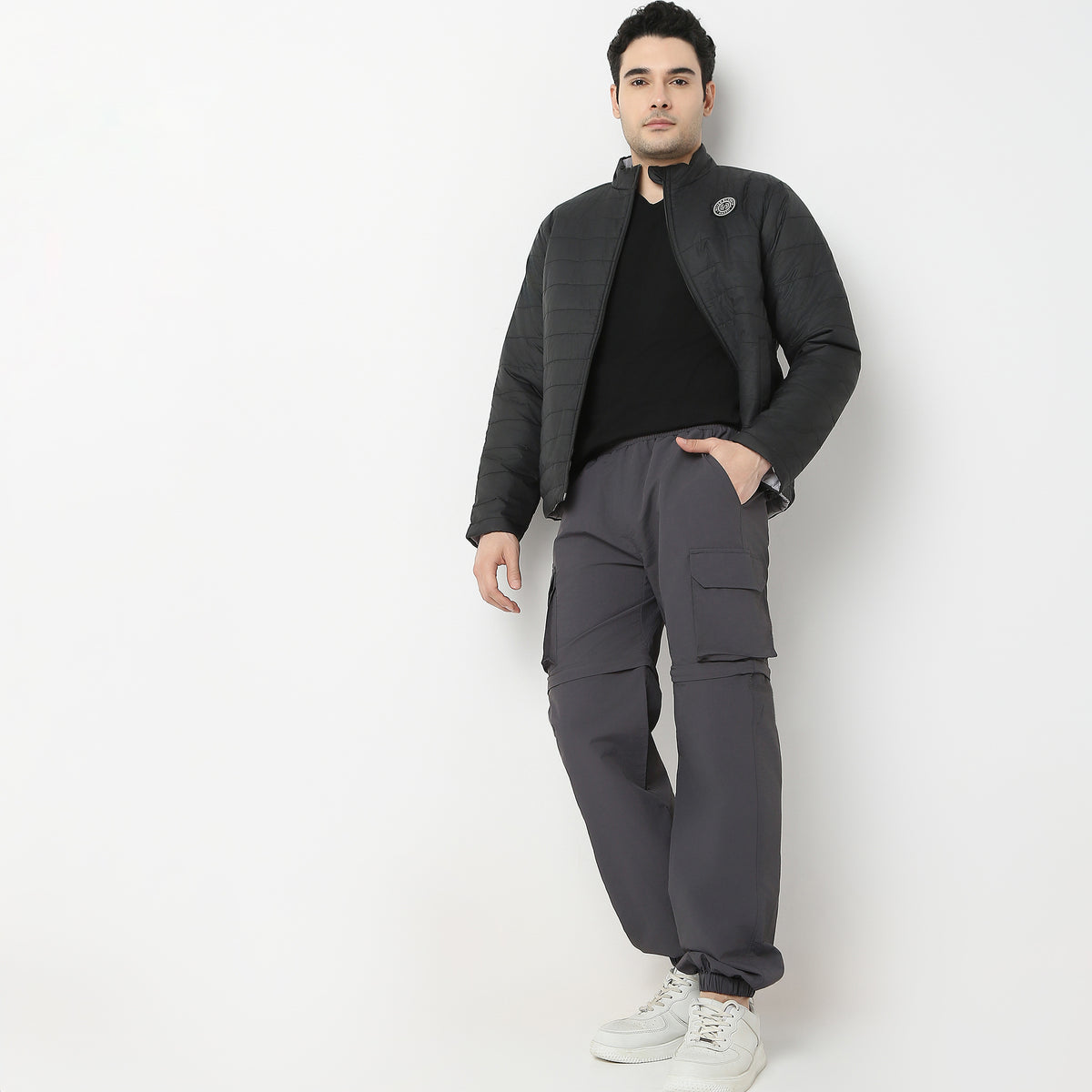 Oversize Solid Mid Rise Joggers