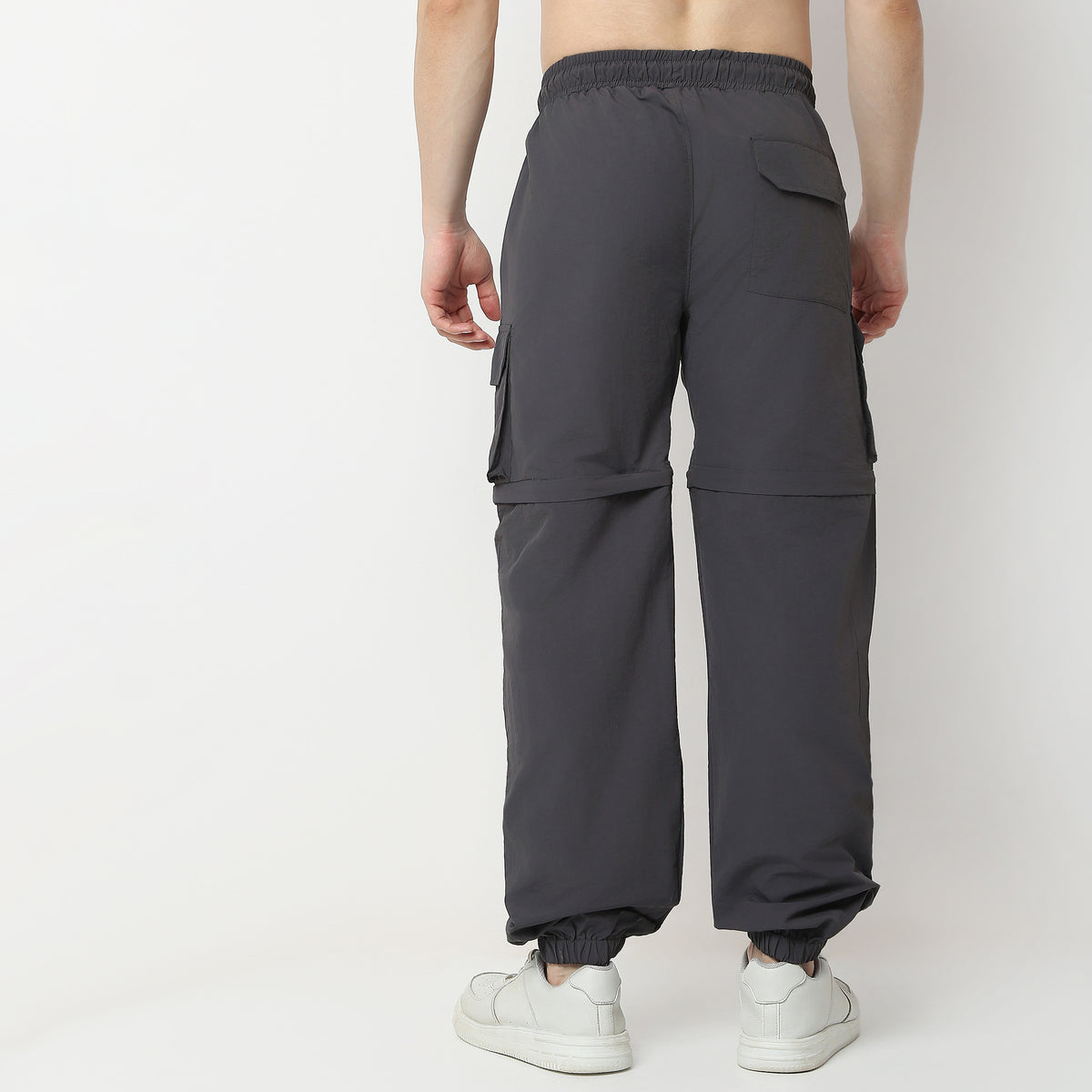 Oversize Solid Mid Rise Joggers