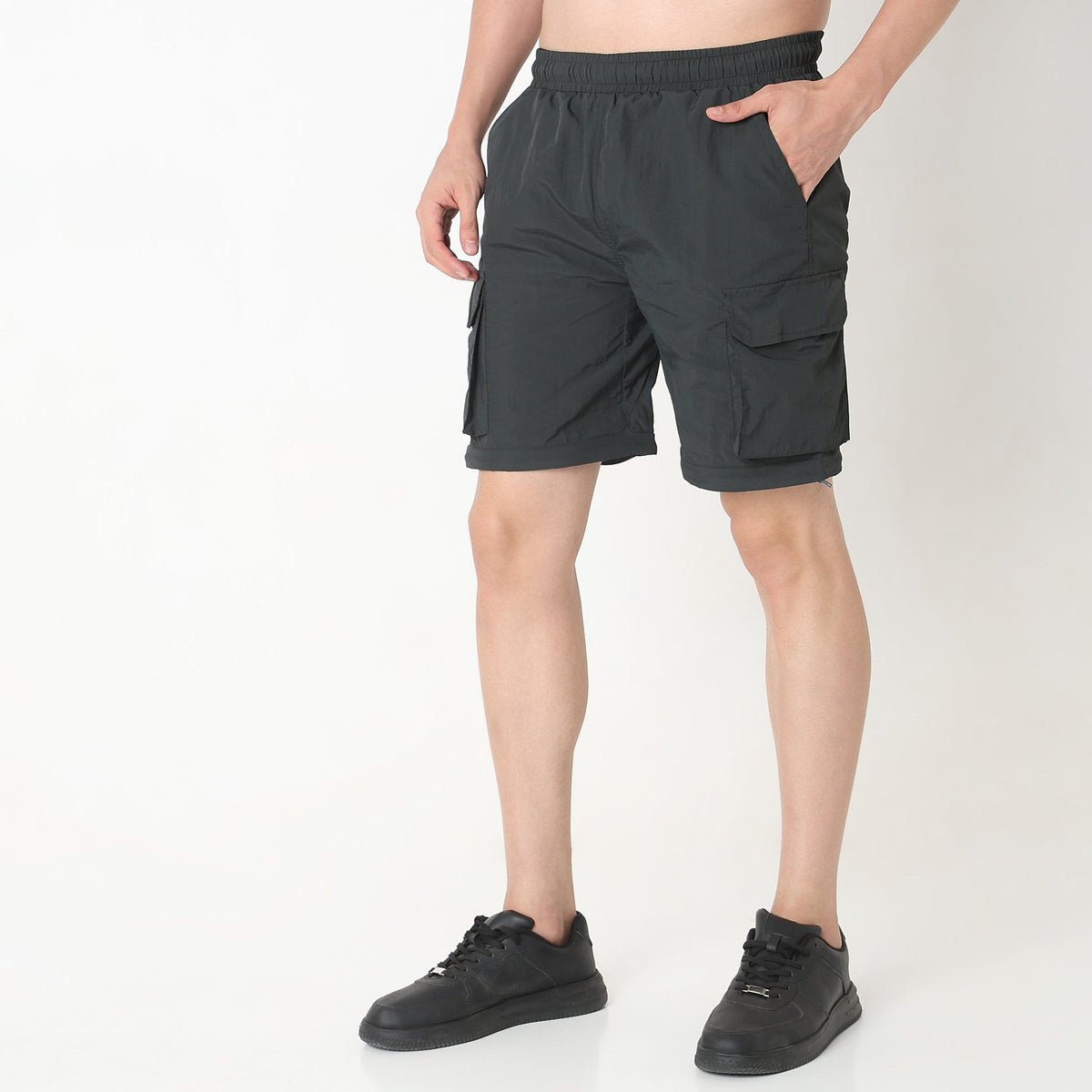 Oversize Solid Mid Rise Joggers