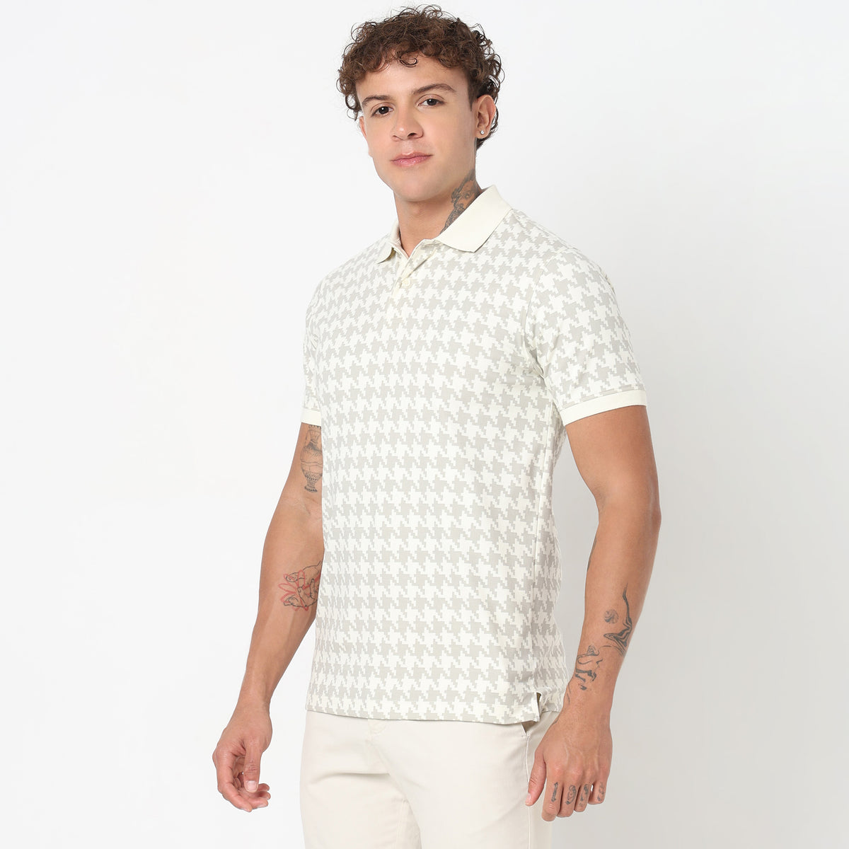 Regular Fit Printed Polo T-shirt