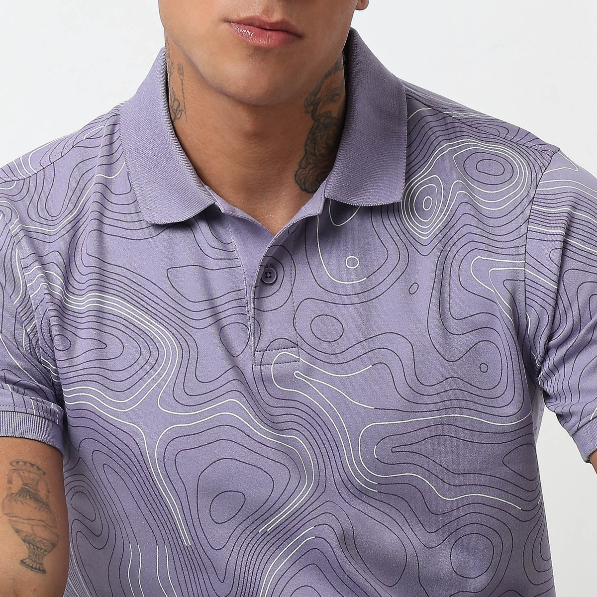 Regular Fit Printed Polo T-shirt