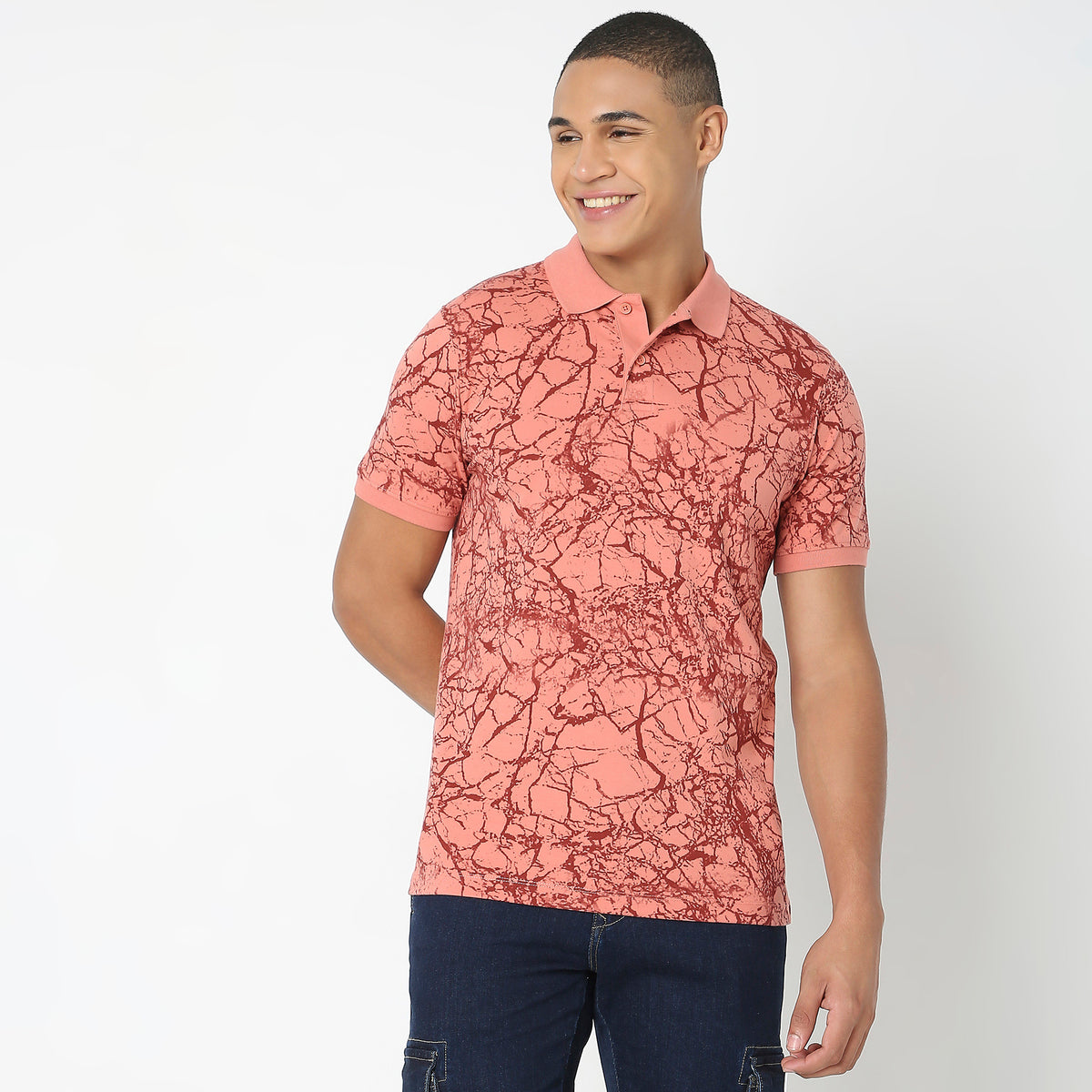 Regular Fit Printed Polo T-Shirt