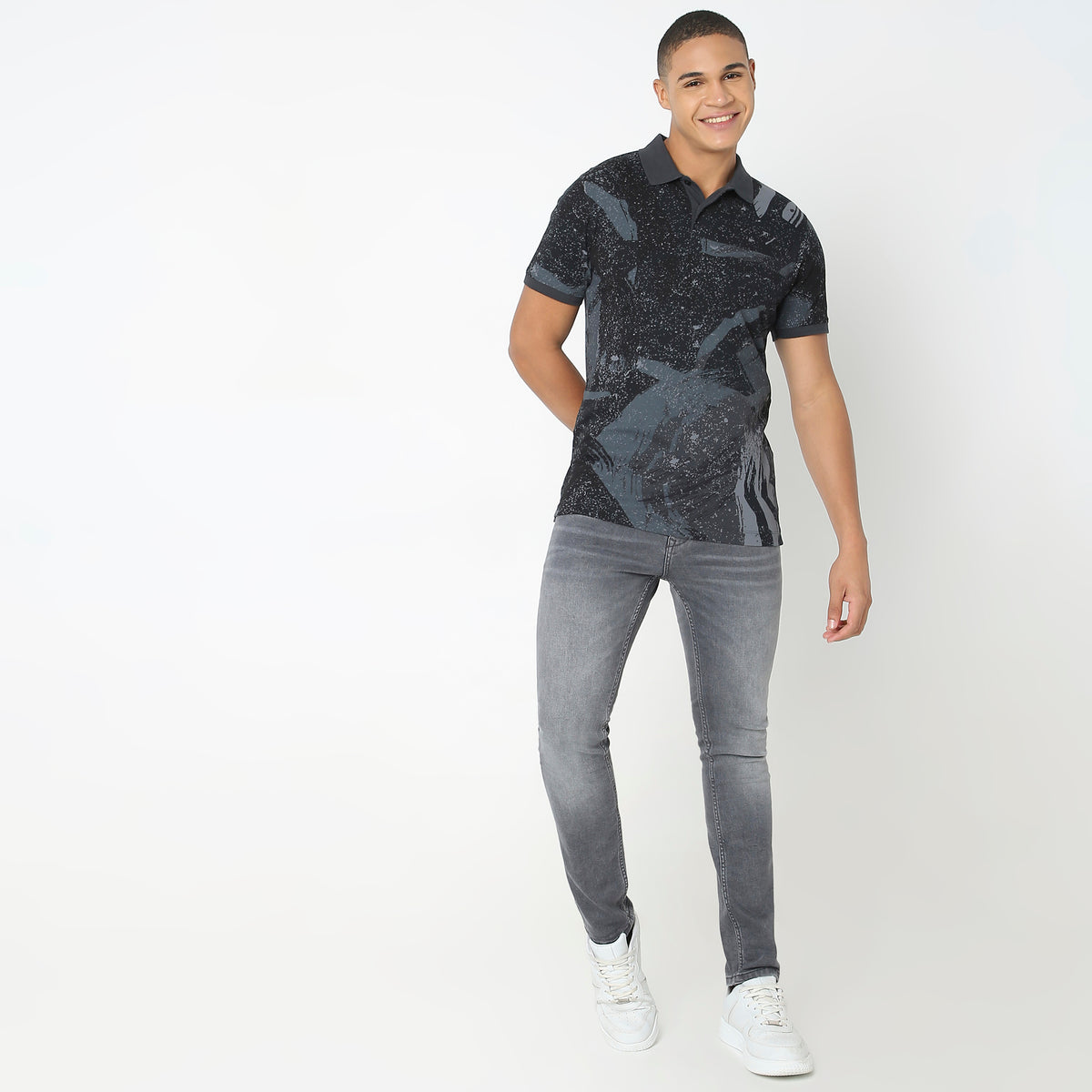 Regular Fit Printed Polo T-Shirt