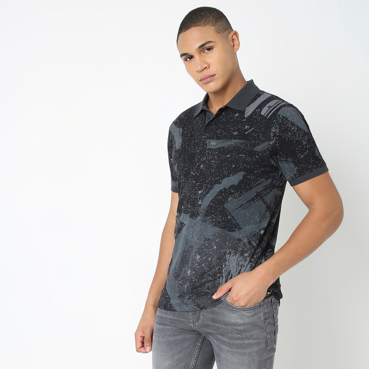 Regular Fit Printed Polo T-Shirt