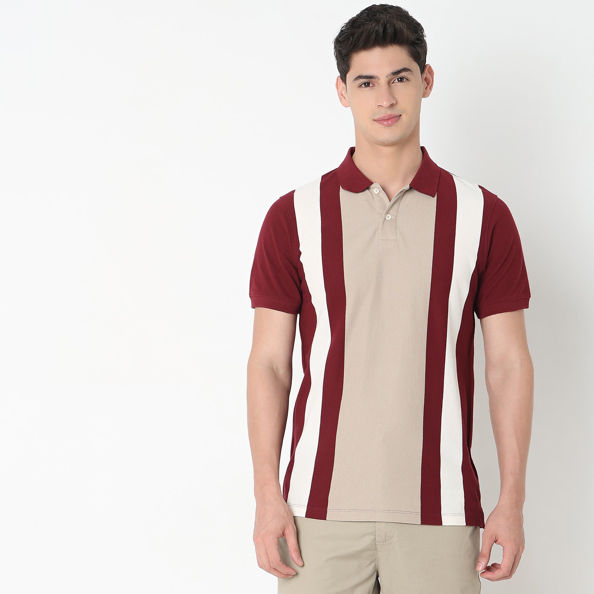 Regular Fit Striped Polo T-Shirt