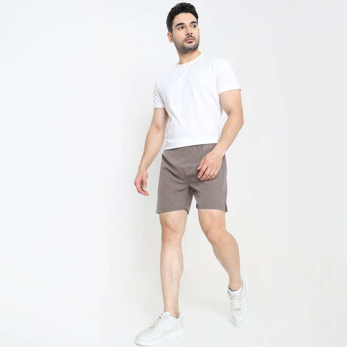 Regular Fit Solid Mid Rise Shorts