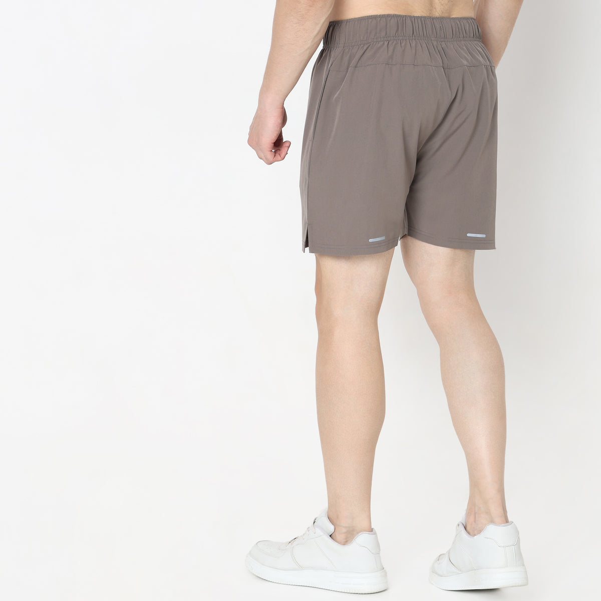 Regular Fit Solid Mid Rise Shorts