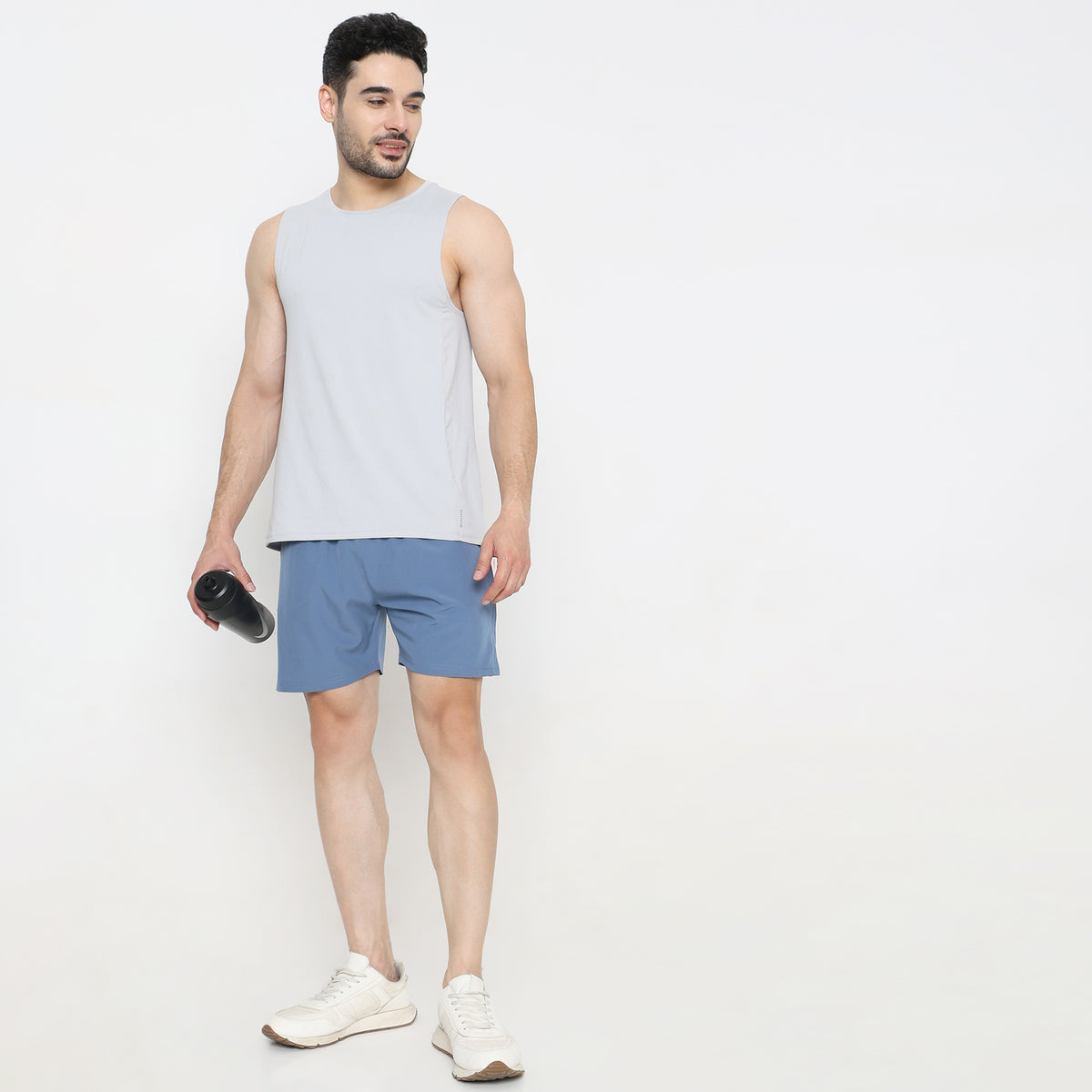 Regular Fit Solid Mid Rise Shorts