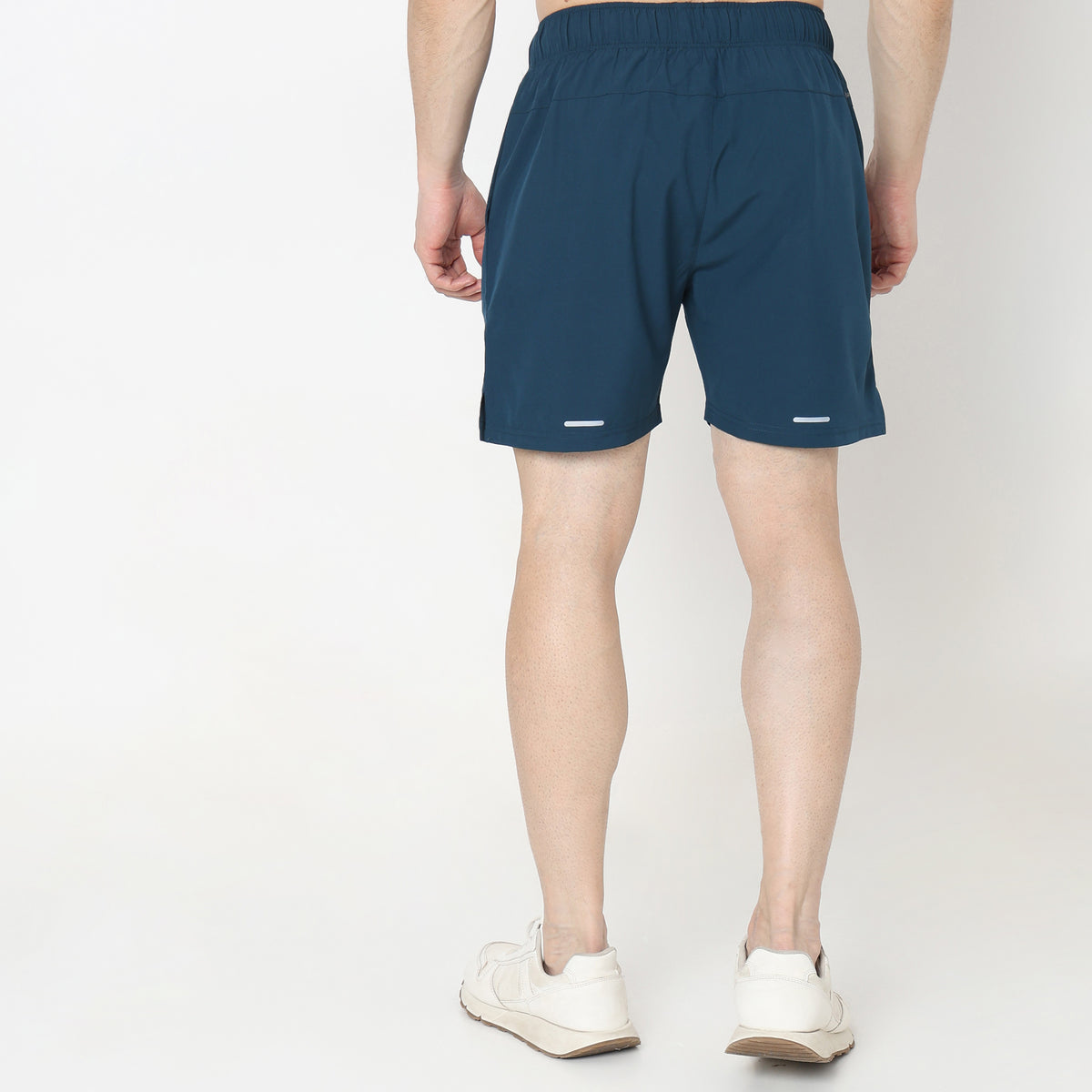 Regular Fit Solid Mid Rise Shorts