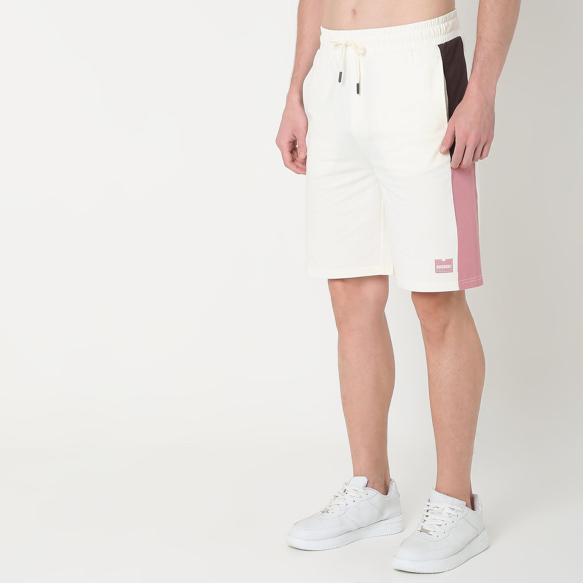 Regular Fit Solid Mid Rise Shorts