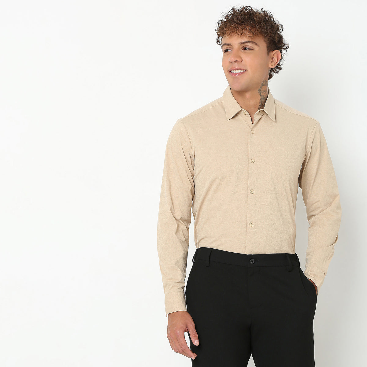 Slim Fit Solid Shirt