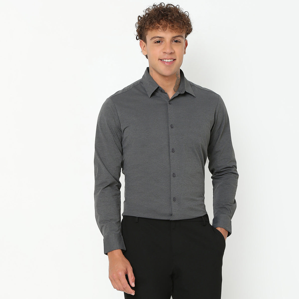 Slim Fit Solid Shirt