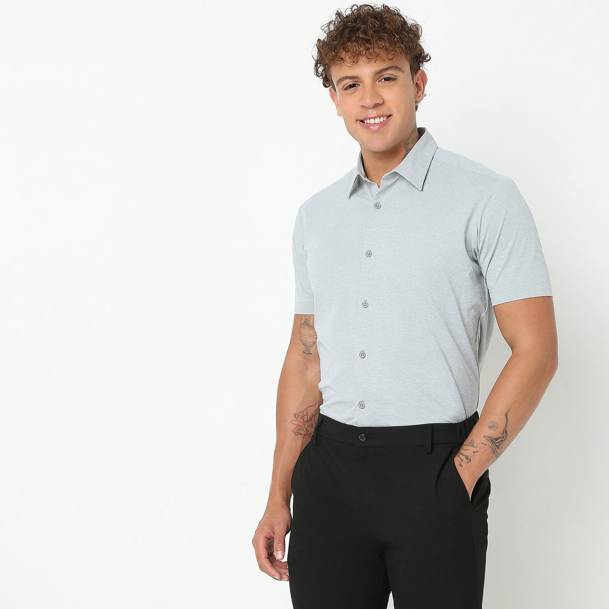 Slim Fit Solid Shirt