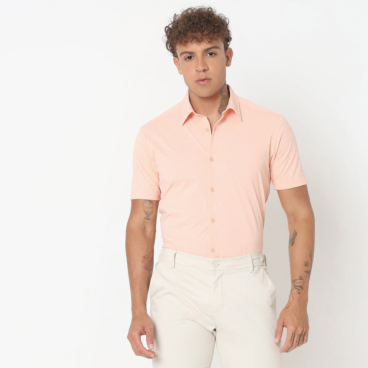 Slim Fit Solid Shirt