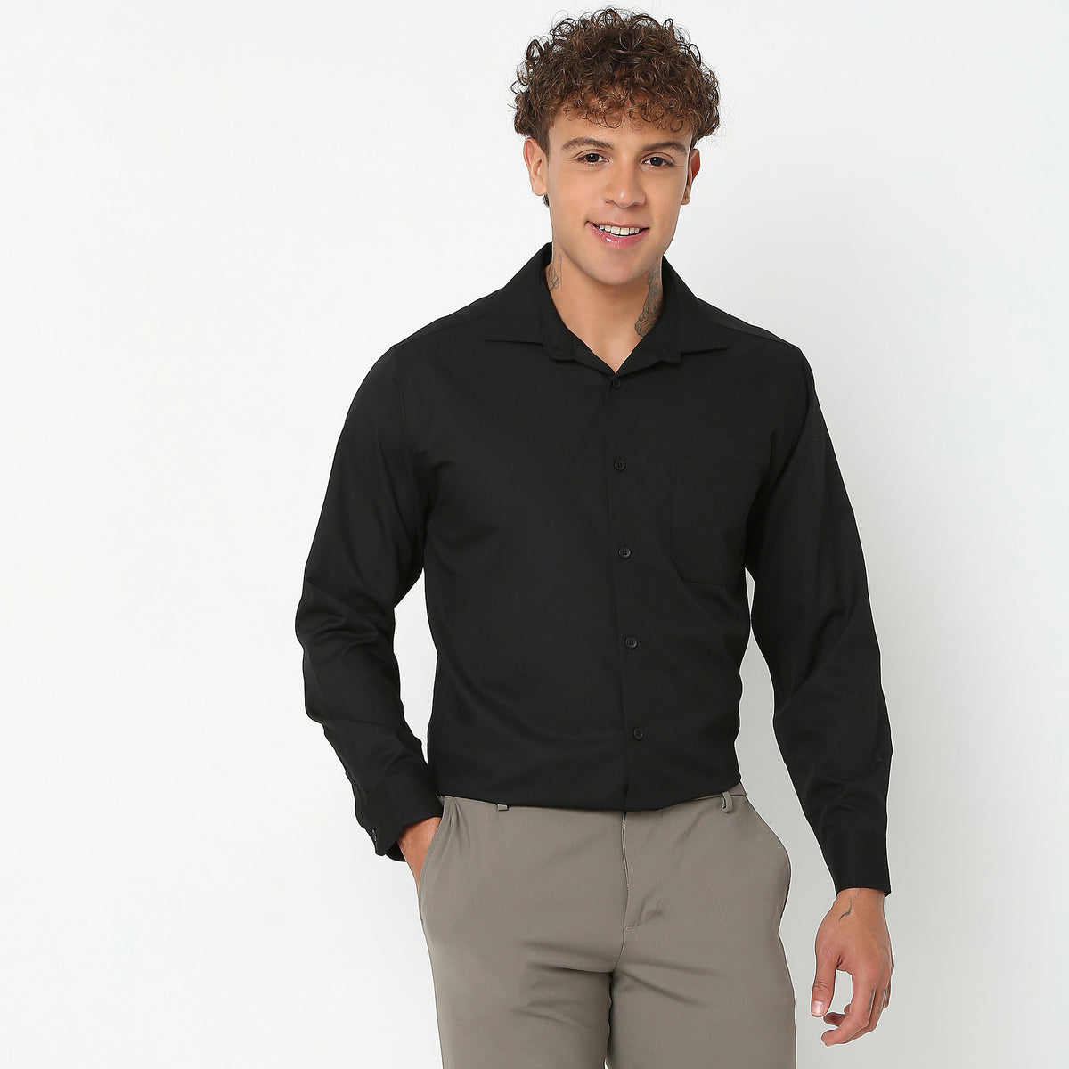 Slim Fit Solid Shirt