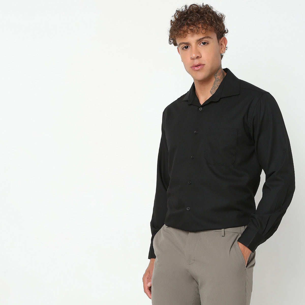 Slim Fit Solid Shirt